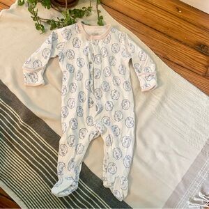 European Bunny Print Footie Sleeper